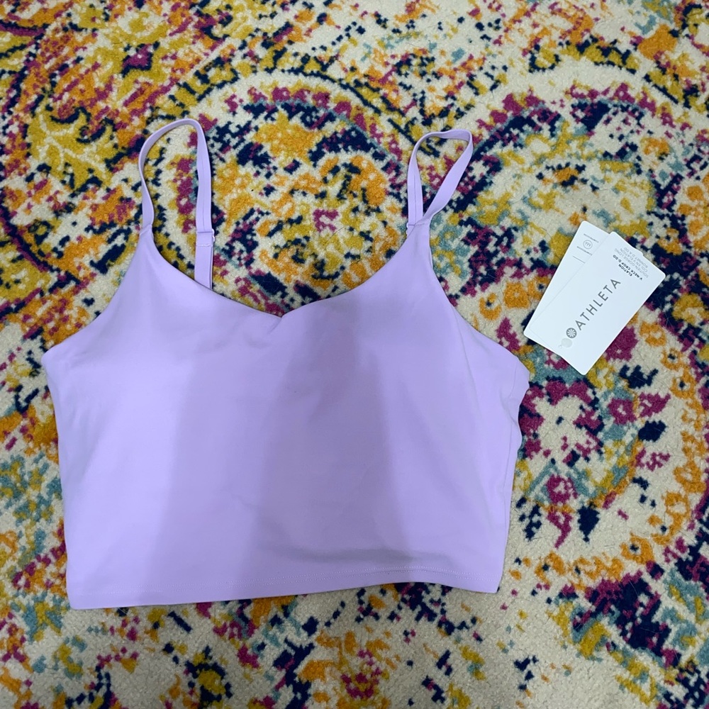 Small, purple, Athleta Elation V-Neck Crop D-DD